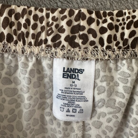 Lands' End Pajamas Set Medium 10/12 Women's Animal Print Pants Shirt - Picture 6 of 6